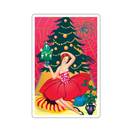 Art Deco Christmas Enchantment Kiss-Cut Stickers (4 Sizes)