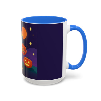 🎃🕯️ Moonlit Pumpkin Masquerade Colorful Mug – Whimsical Halloween Charm