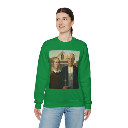 American Gothic by Grant Wood Heavy Blend™ Crewneck Sweatshirt