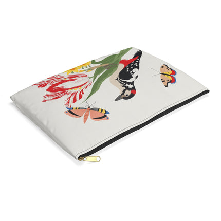 Woodpecker & Tulip Accessory Pouch – Vibrant Energy & Cheerful Charm