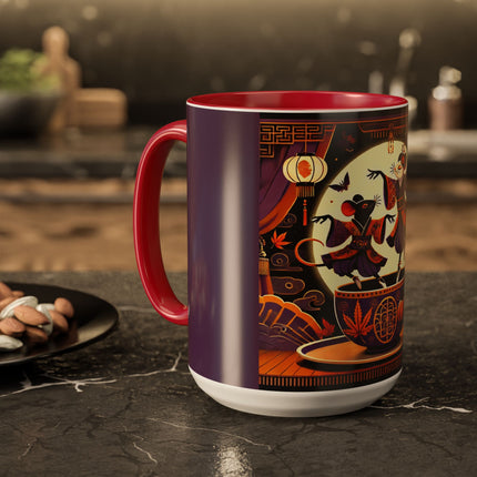 Theatrical Halloween Mice on Teacup Colorful Mugs (11oz, 15oz)