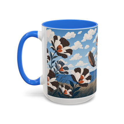 🌊🌼 The Windswept Seaside Promenade Colorful Mug – Art Deco Coastal Elegance