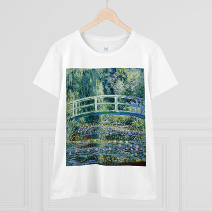 Water Lilies and Japanese Bridge by Claude Monet Women's Midweight Cotton Tee