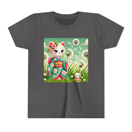 Geisha Kitten and the Dandelion Wish Youth Short Sleeve Tee