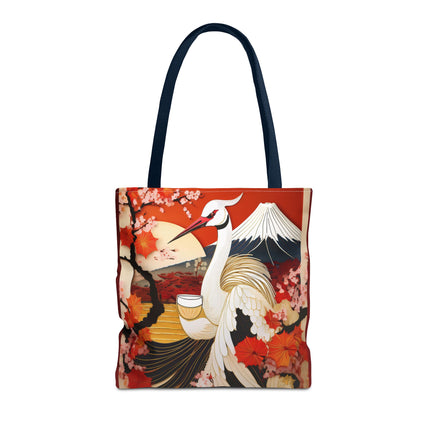 Crane at an Autumn Vineyard Tote Bag (AOP)