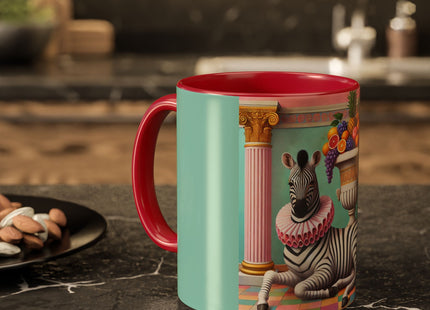 Still Life with Zebra, Fruit, and Pink Columns Colorful Mugs (11oz, 15oz)
