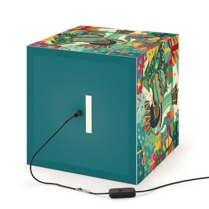 🎄✨ The Lady Of The Christmas Ornament Light Cube Lamp – Art Deco Holiday Fantasy
