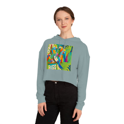 Colorful Macaws Women’s Cropped Hooded Sweatshirt