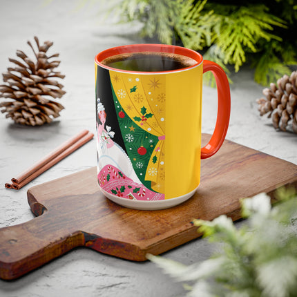 💌🎄 The Christmas Letter Of Holly House Colorful Mug – Whimsical Art Deco Holiday Charm