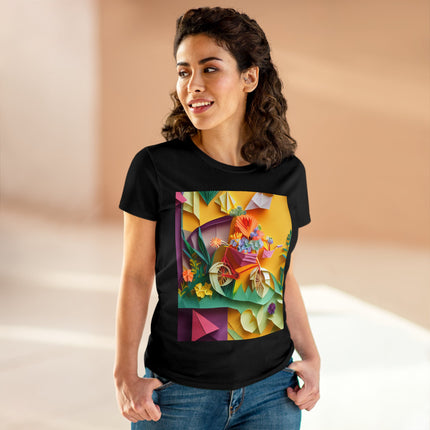 Origami Bicycle Women's Midweight Cotton Tee