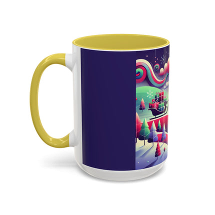 Festive Reindeer Flight Colorful Mugs (11oz, 15oz)