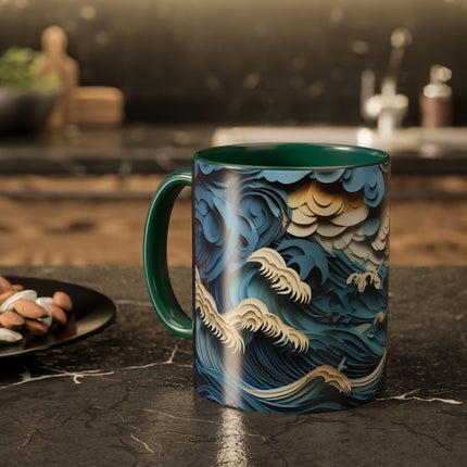 Dramatic Ocean with Crashing Waves Colorful Mugs (11oz, 15oz)