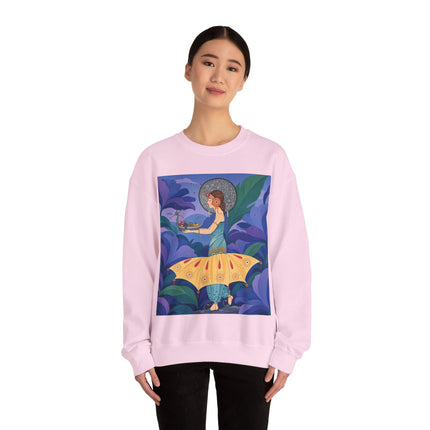 🦋🌿 The Butterfly Garden Offering Crewneck Sweatshirt – Art Deco Botanical Fantasy
