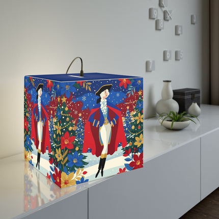 🎭❄️ The Christmas Masquerade Lady Light Cube Lamp – Art Deco Holiday Fantasy