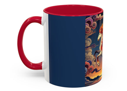 Flame-Winged Horse at Sunset Colorful Mugs (11oz, 15oz)