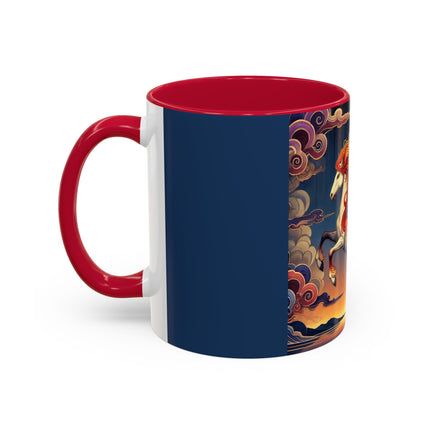 Flame-Winged Horse at Sunset Colorful Mugs (11oz, 15oz)