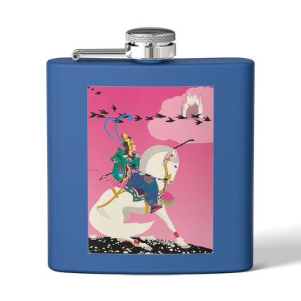 Samurai Princess on the White Steed Flask – Bold Fantasy & Elegant Adventure