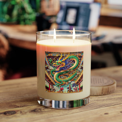 Tibetan Dragon Over Kabuki Duel Scented Candle