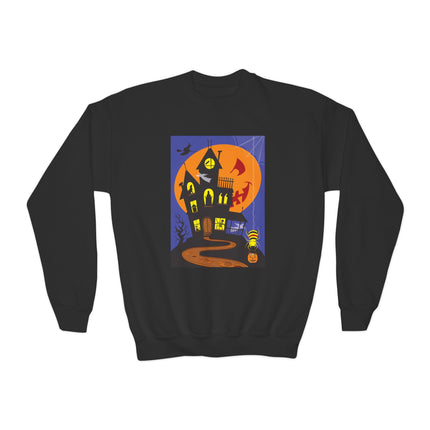 Halloween Night at the Haunted House Youth Crewneck Sweatshirt