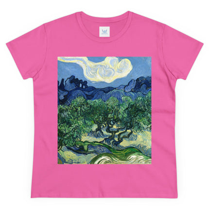 Olive Trees by Vincent Van Gogh Women's Midweight Cotton Tee