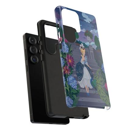 🦚🌸 The Peacock Garden Terrace Phone Case – Art Deco Floral Elegance