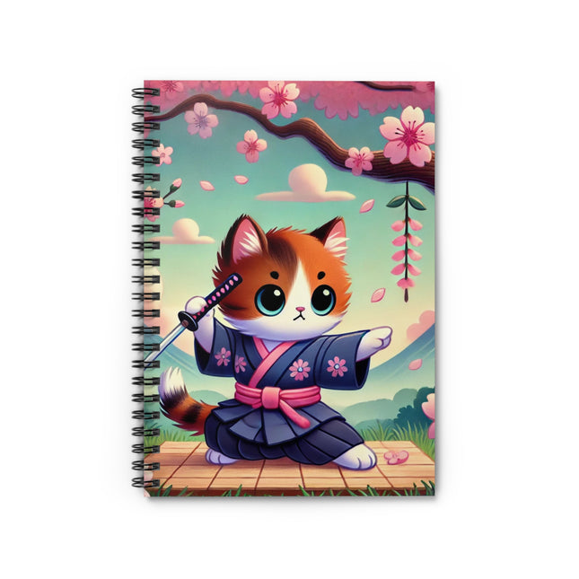 Samurai Kitten Spiral Notebook - Ruled Line