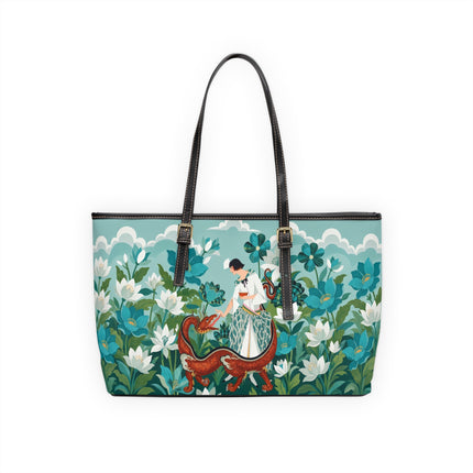 🐉🌿 The Dragon Keeper Shoulder Bag – Art Deco Floral Fantasy