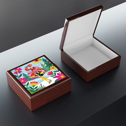 🌸🎄 Christmas In The Winter Garden Jewelry Box – Whimsical Holiday Fantasy