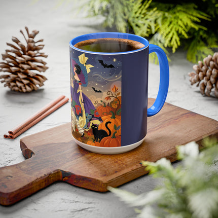 🌙🎃 The Moonlit Garden Walk Colorful Mug – Elegant Halloween Charm