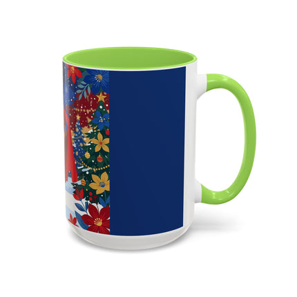 🎭❄️ The Christmas Masquerade Lady Colorful Mug – Art Deco Holiday Fantasy