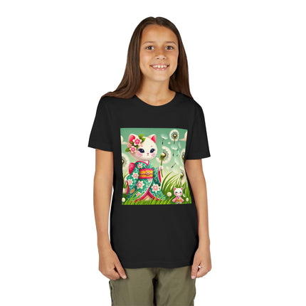 Geisha Kitten and the Dandelion Wish Youth Short Sleeve Tee