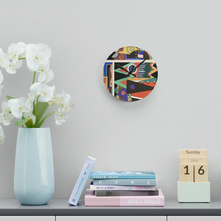 Collection decors et couleurs Pl.03 by Georges Valmiers Acrylic Wall Clock, Round and Square