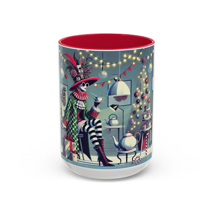 Whimsical Christmas Tea Party Colorful Mugs (11oz, 15oz)