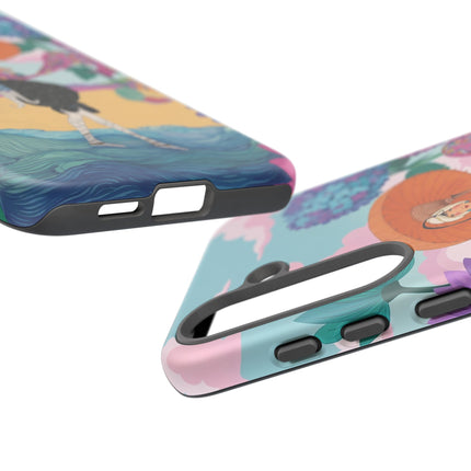 🌊☂️ The Lady Of The Flowered Seashore Phone Case – Art Deco Seaside Fashion