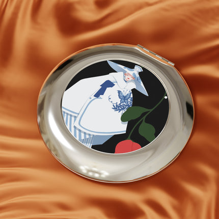 Blue & White Porcelain Geisha Compact Mirror – Quiet Elegance & Timeless Grace