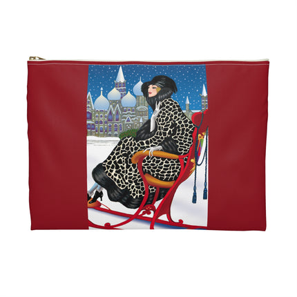 Elegant Winter Woman in Sleigh Accessory Pouch