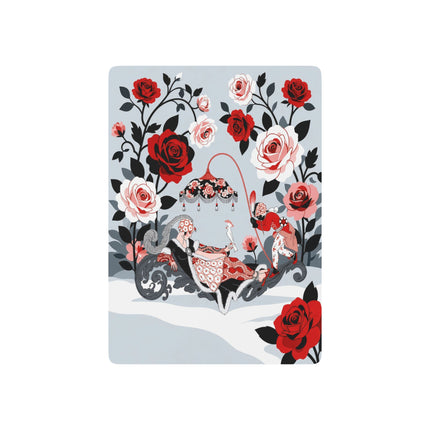 🌹🎭 The Lady Of The Enchanted Rose Garden Playing Cards – Art Deco Floral Fantasy
