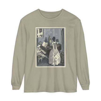 Piano et chant by Fernand Siméon Garment-dyed Long Sleeve T-Shirt