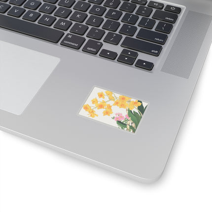 Golden Bow Orchid by Tanigami Kônan Kiss-Cut Stickers (4 Sizes)