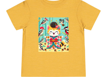 Geisha Kitten in the Woodpecker Grove Toddler Short Sleeve Tee
