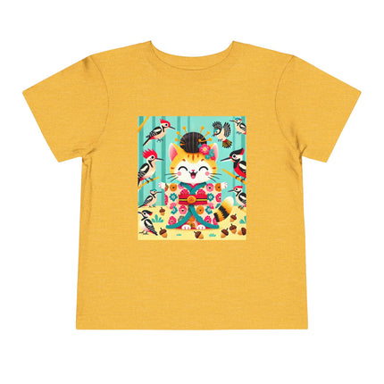 Geisha Kitten in the Woodpecker Grove Toddler Short Sleeve Tee