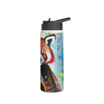 Cybernetic Red Panda Stainless Steel Water Bottle