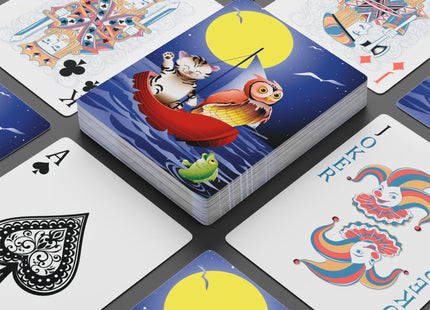 Embarking on a Moonlit Journey Playing Cards