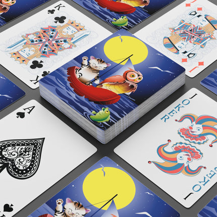 Embarking on a Moonlit Journey Playing Cards
