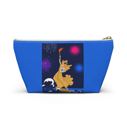 Liberty's Triumph Cosmetic Bag – Art Deco Victory & Golden Grandeur