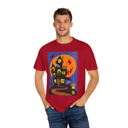 Halloween Night at the Haunted House Unisex Garment-Dyed T-shirt