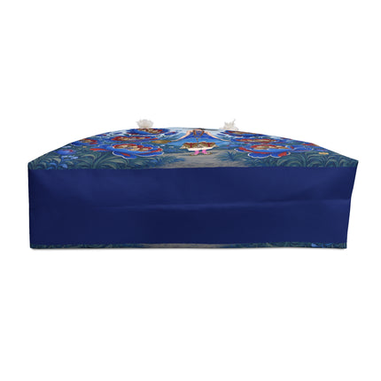 💙🌺 The Sapphire Blossom Garden Dancer Weekender Bag – Art Deco Fashion Fantasy