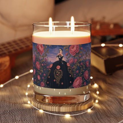 🌹🖤 The Lady Of The Midnight Rose Garden Scented Candle – Art Deco Floral Elegance