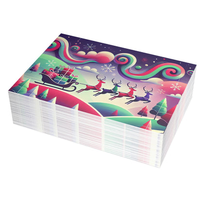 Festive Reindeer Flight Postcard Bundles (envelopes included)
