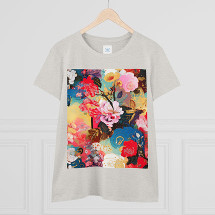 Women's Ethereal Irises Print Midweight Cotton Tee
